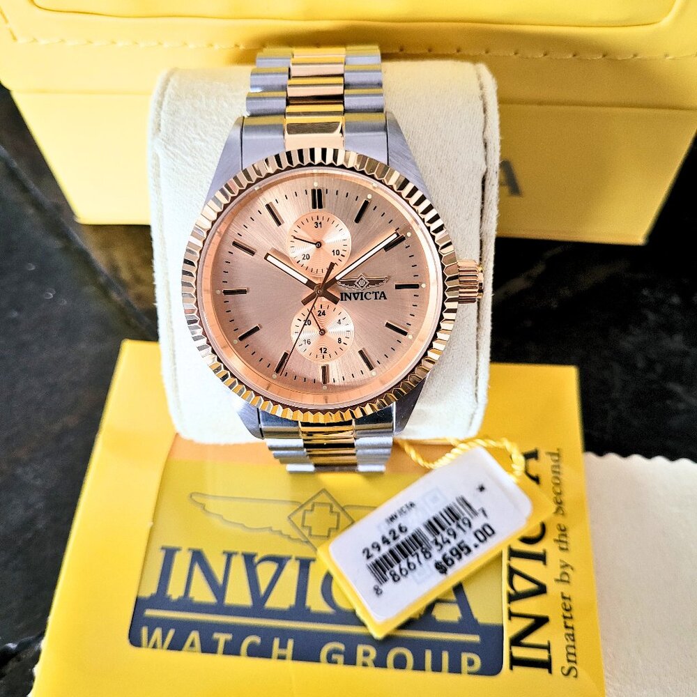 Invicta Two-Tone Rose Gold and Silver Men's Watch